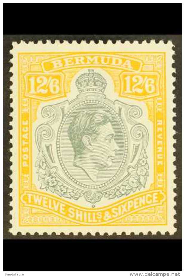 1950  12s6d Grey &amp; Pale Orange Perf 13, Chalky Paper, SG 120e, Very Fine Mint For More Images, Please Visit... - Bermudes