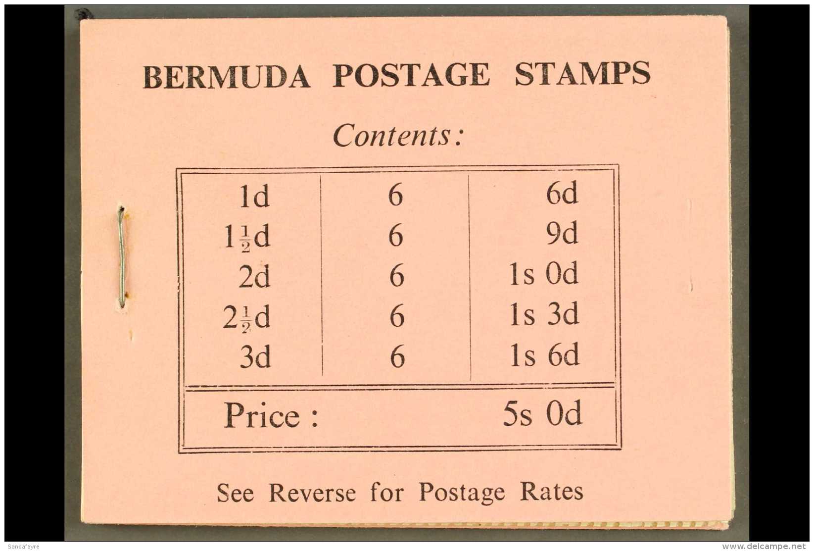 1948  5s Complete Booklet, SG SB1, Never Hinged Mint. For More Images, Please Visit... - Bermuda