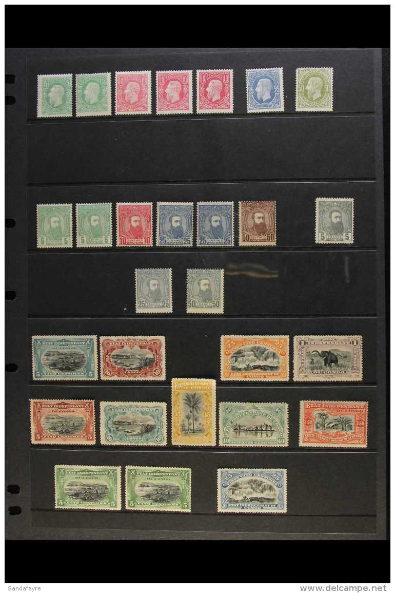 BELGIAN CONGO  1886-1901 MINT COLLECTION On A Stock Page, Includes 1886 Leopold II With 5c &amp; 10c Shades 25c,... - Sonstige & Ohne Zuordnung