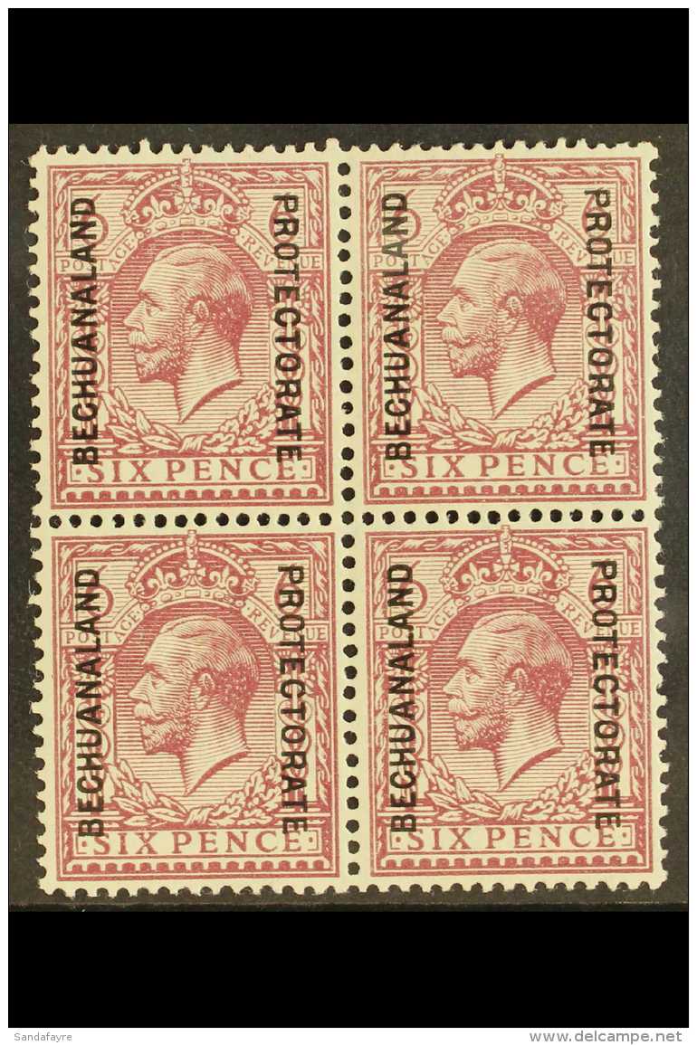 1925-27  6d Purple Overprint Ordinary Paper, SG 97, Very Fine Mint (three Stamps Are NHM) BLOCK Of 4, Very Fresh.... - Otros & Sin Clasificación