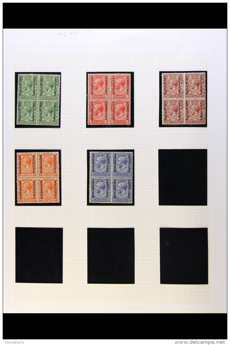 1904-1924 BLOCKS OF FOUR  With KEVII &frac12;d To 2&frac12;d (SG 67/69); 1912 1d (SG 72); 1913-24 Set To... - Autres & Non Classés