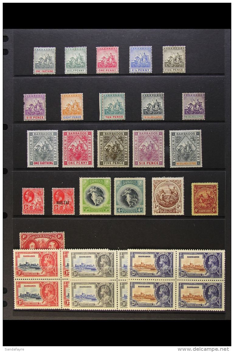 1892-1935 MINT SELECTION  Presented On A Stock Page. Includes 1892-1903 Seal Of Colony (wmk CA) Range With Most... - Barbados (...-1966)