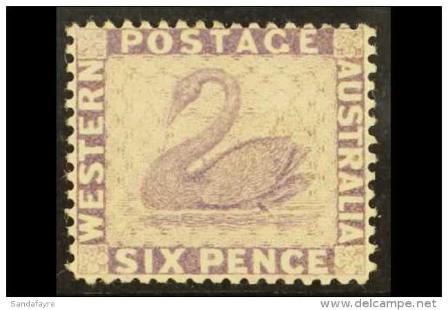 WESTERN AUSTRALIA  1882-85 6d Lilac Perf 14, SG 80, Fine Mint, Very Fresh. For More Images, Please Visit... - Sonstige & Ohne Zuordnung