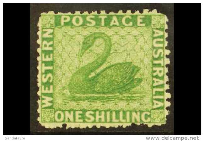 WESTERN AUSTRALIA  1864-79 1d Bright Green Perf 12&frac12; WATERMARK REVERSED Variety, SG 61 Var, Fine Mint, Very... - Sonstige & Ohne Zuordnung