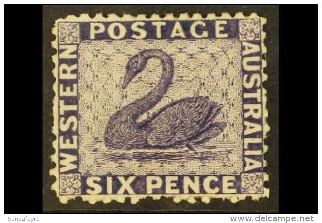 WESTERN AUSTRALIA  1864-79 6d Violet Perf 12&frac12; WATERMARK SIDEWAYS Variety, SG 57b, Fine Mint, Very Fresh... - Sonstige & Ohne Zuordnung