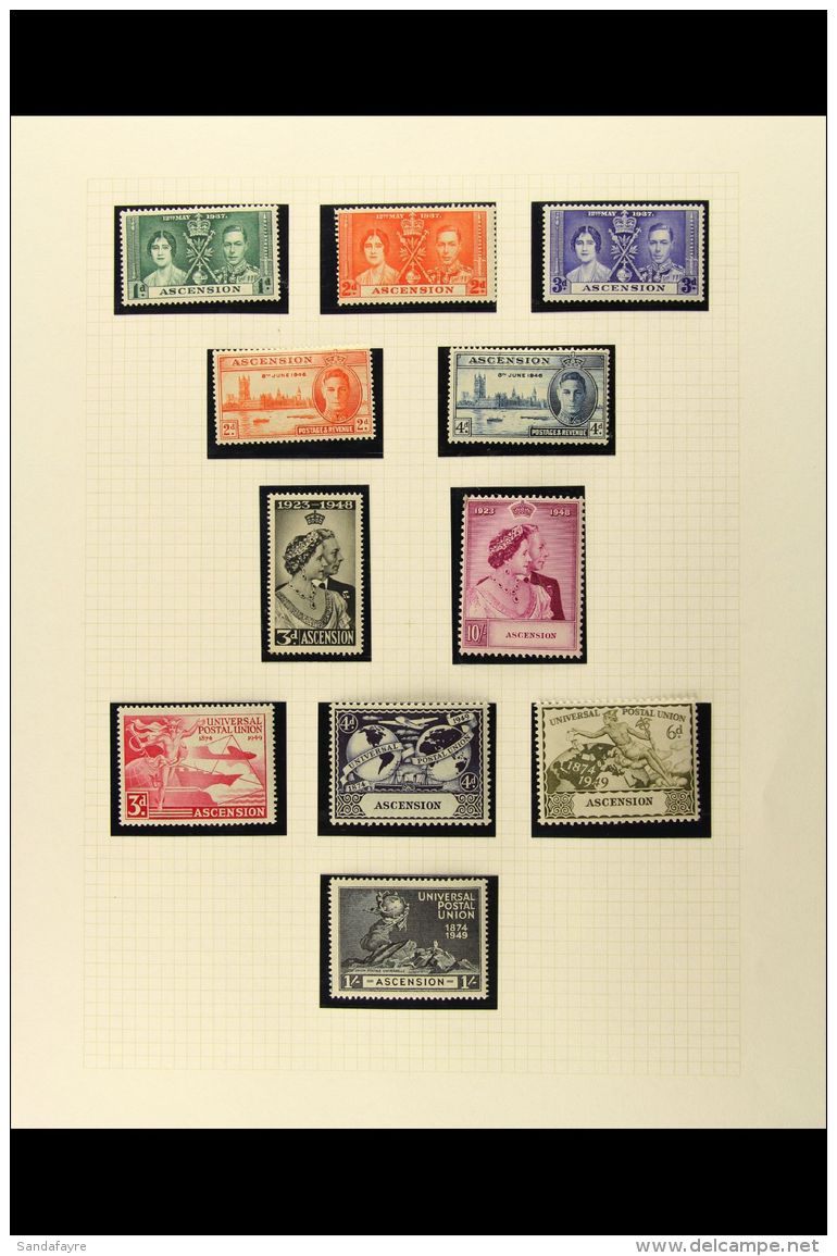 1937-52 FINE MINT KGVI COLLECTION  Neatly Presented In Mounts On Album Pages. Highly Complete And Including ALL... - Ascension