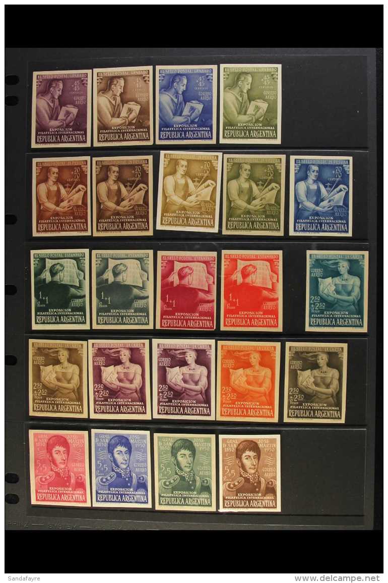 1950 PHILATELIC EXPOSITION  IMPERFORATE COLOUR TRIALS Between 4 And 6 Colours Of Each Value, As Scott B12, CB1/5,... - Sonstige & Ohne Zuordnung