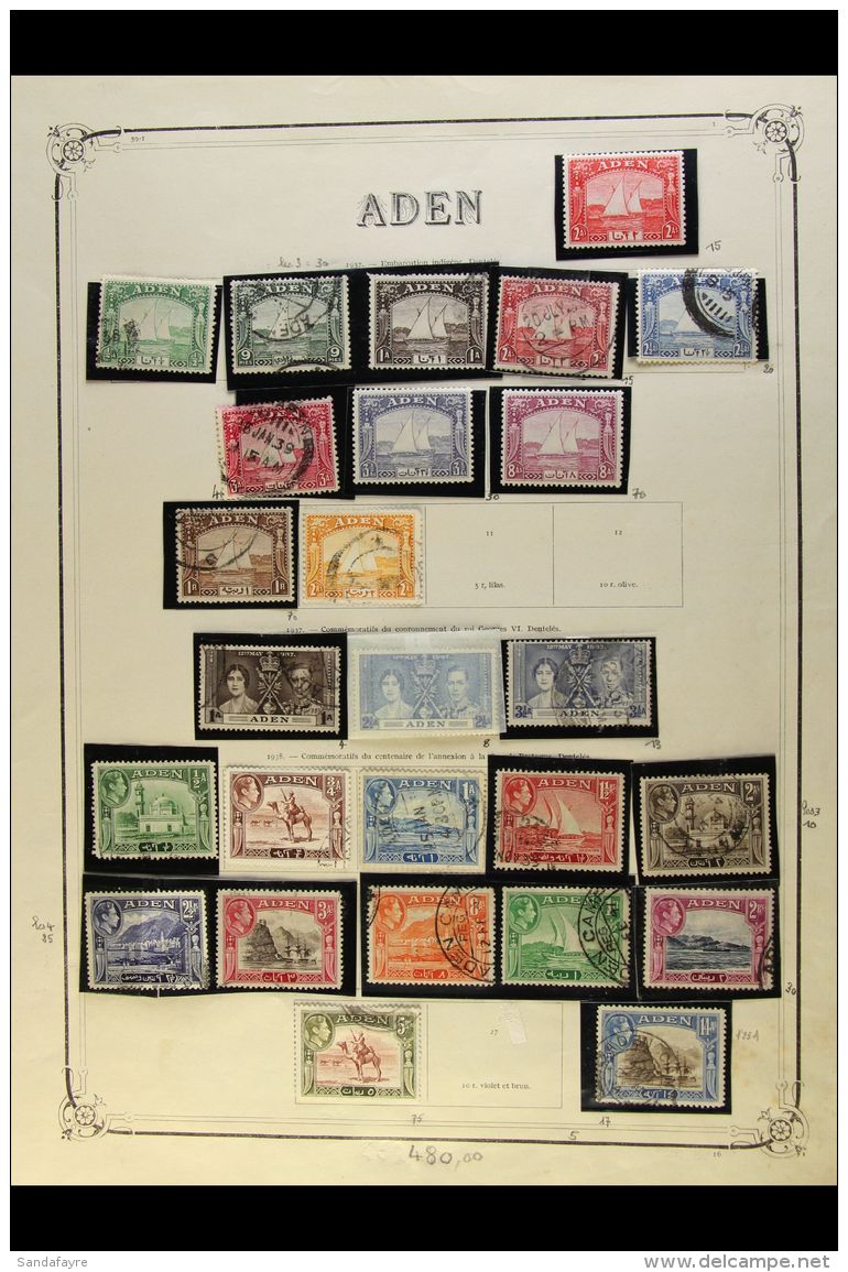 1937-1964 ALL DIFFERENT COLLECTION  On Leaves, Inc 1937 Dhow Set To 8a Mint, 1r &amp; 2r Used, 1939-48 Used Set... - Aden (1854-1963)