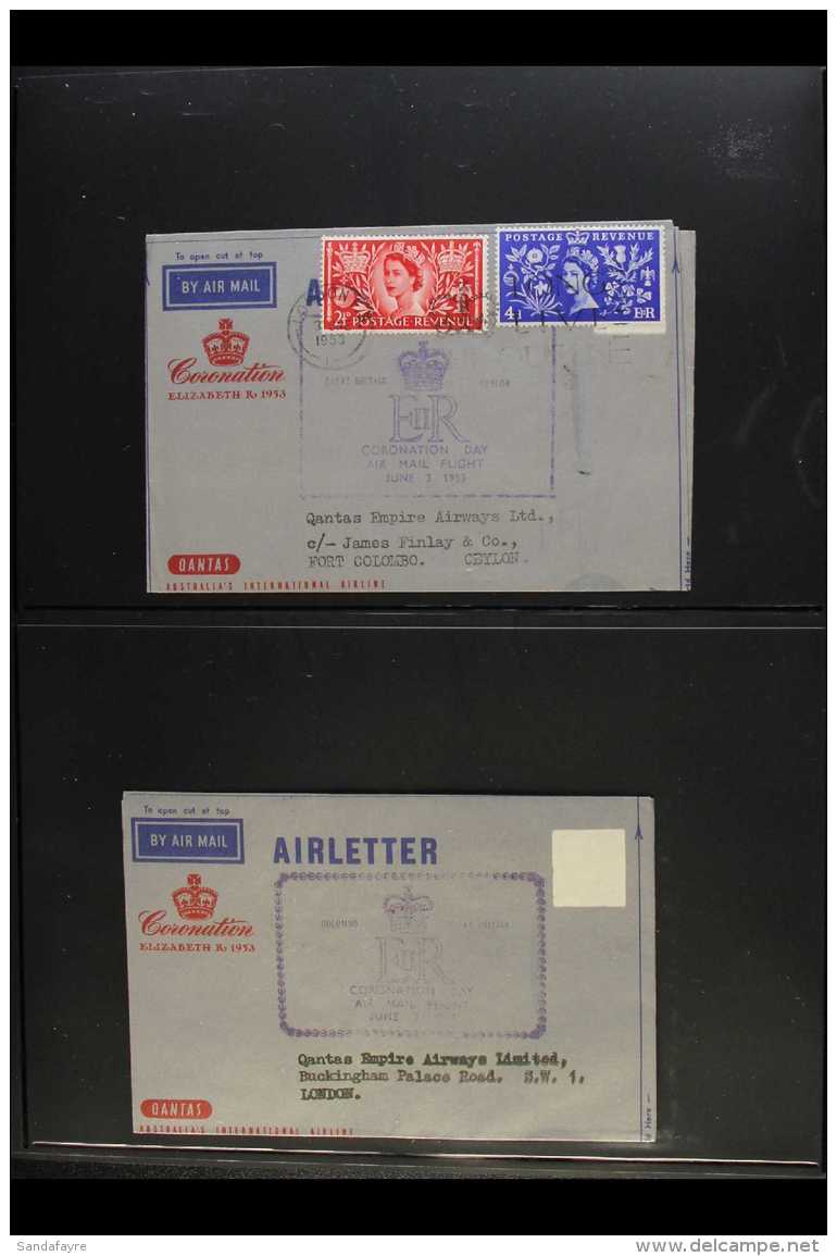 1953 CORONATION  Ceylon Special QANTAS Coronation Air Letters With June 2nd Colombo To London Bearing (on The... - Sin Clasificación