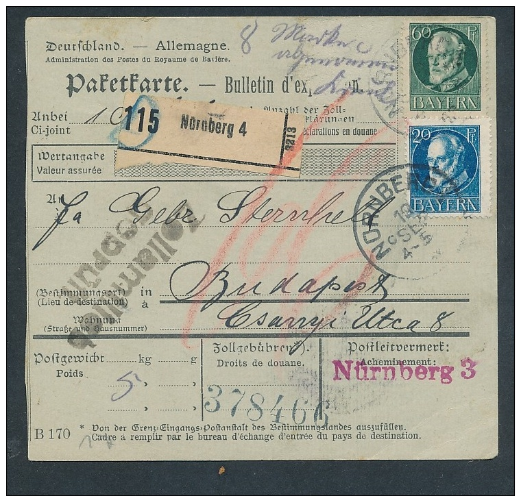 Bayern- Paket Karte ..  - Netter  Beleg  .( T3953 ) Siehe Scan - Autres & Non Classés