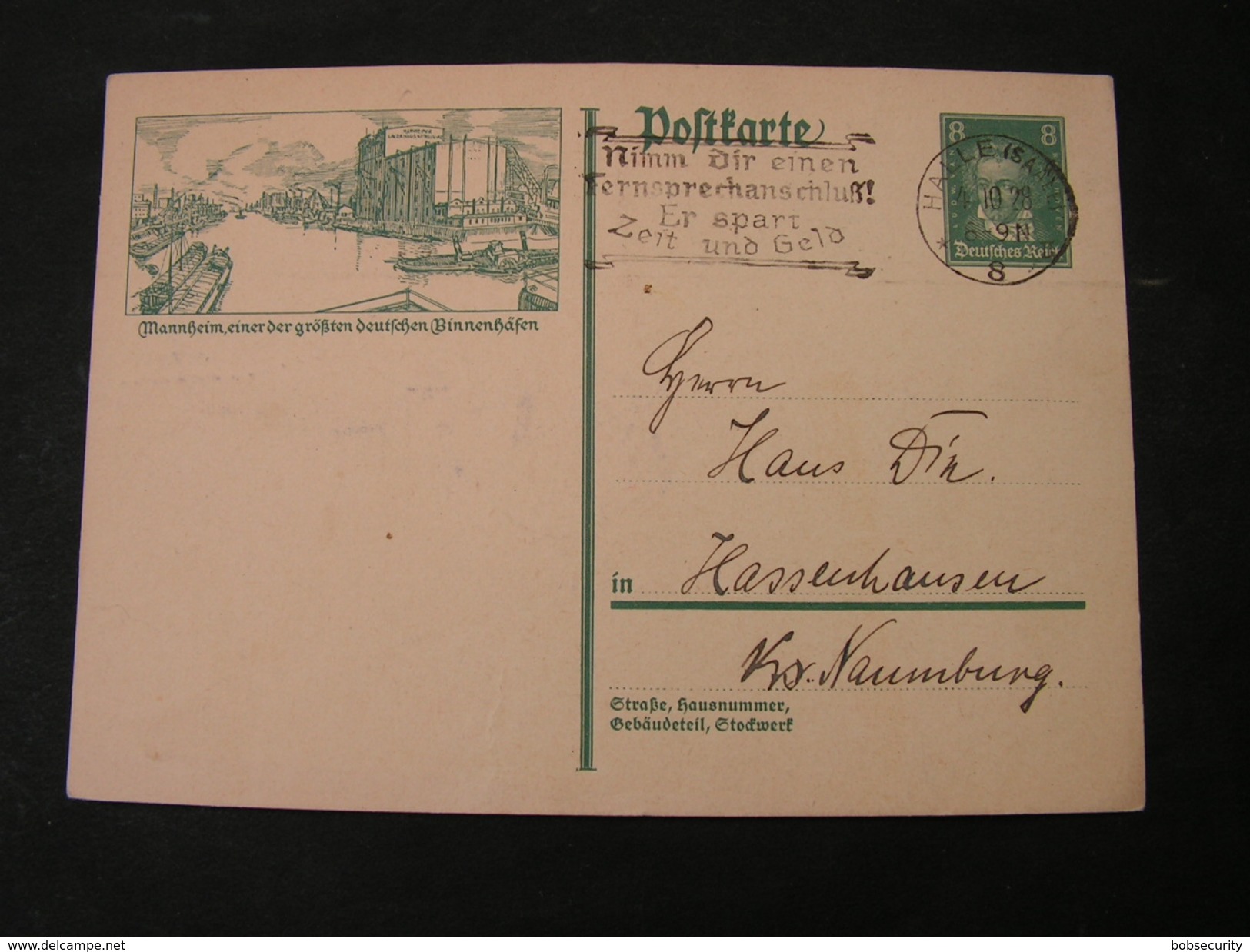 Bildkarte Mannheim  Mit Stempel Halle  1928 - Sonstige & Ohne Zuordnung