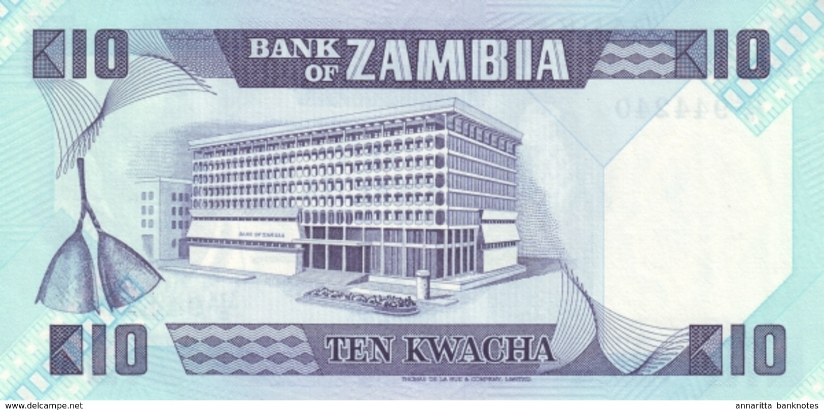 ZAMBIA 10 KWACHA ND (1988) P-26e UNC [ZM127e] - Zambie