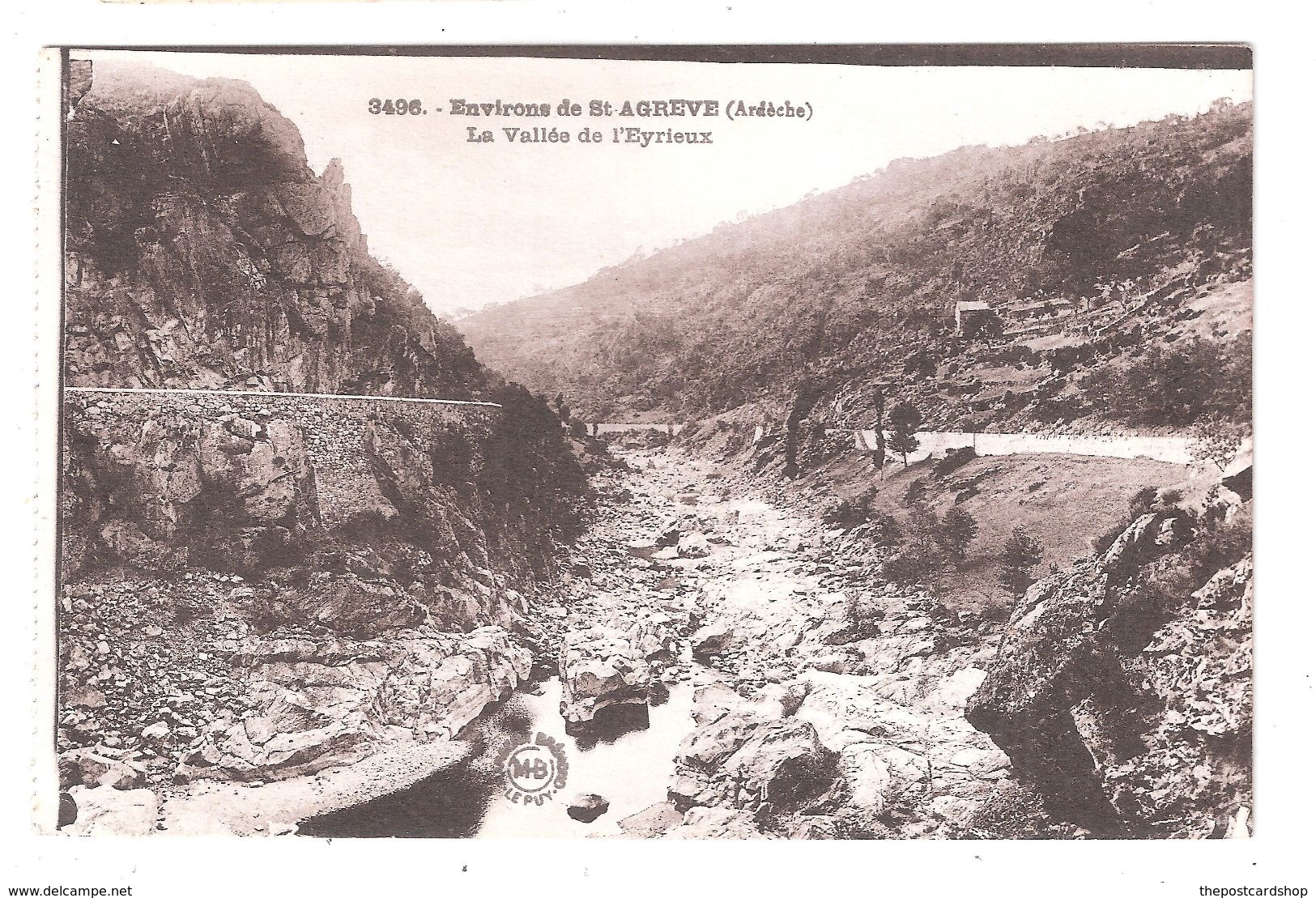 CPA 07 LA VALLÉE De L'ERIEUX Route Et Ligne Ferrée De St-Agrève Au Cheylard Achatez Immédiat - Saint Agrève