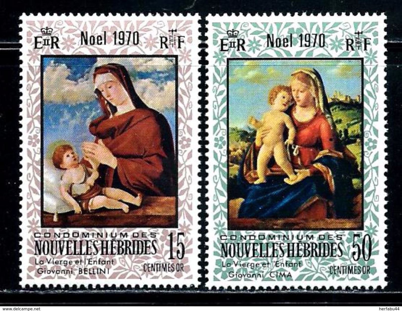 New Hebrides,French     Christmas 1970    Set    SC# 161-62 MNH** - Ongebruikt