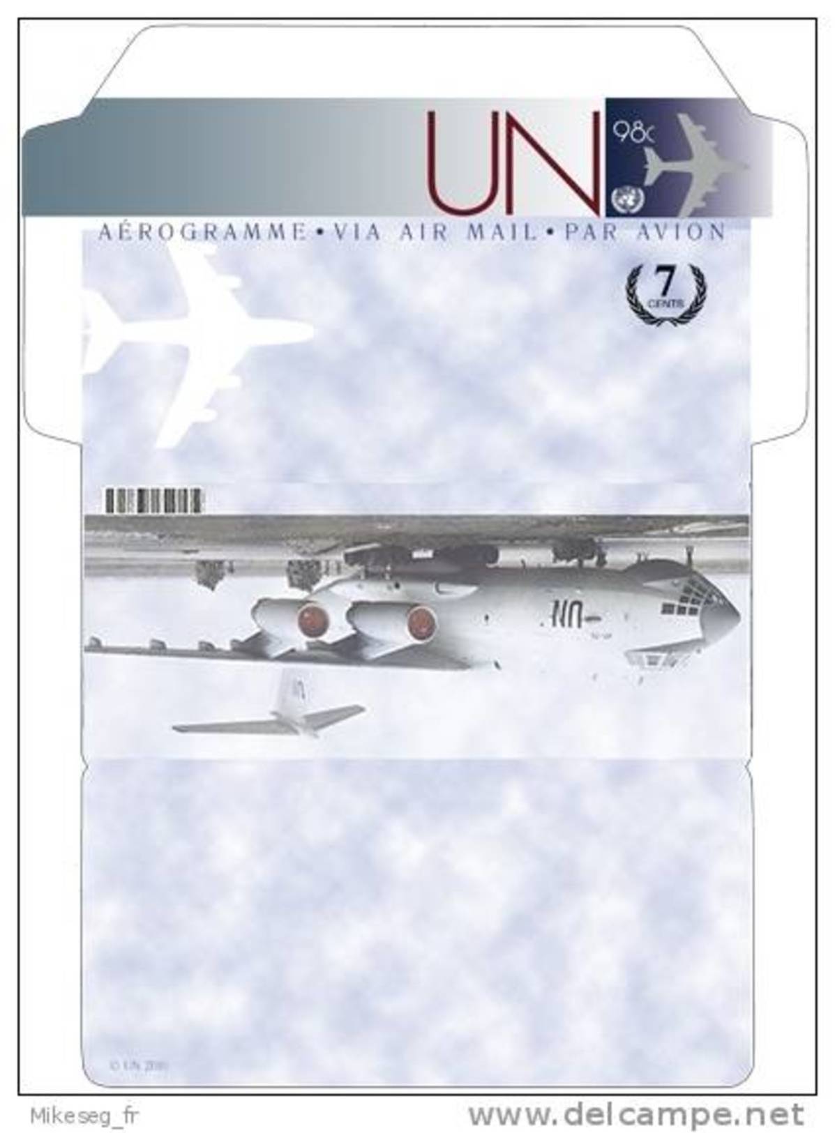 ONU New-York 2012 - Aérogramme Réévalué 98+7c (plié) - Luftpost