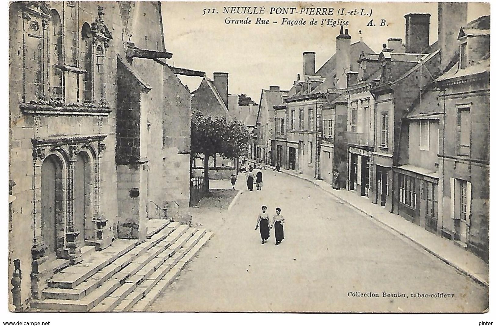 NEUILLE PONT PIERRE - Grande Rue - Façade De L'Eglise - Neuillé-Pont-Pierre