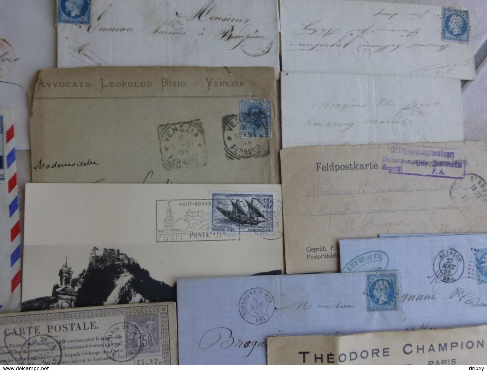 ### LOT LETTRES, MARQUES POSTALES et DOCUMENTS ###   XVIII -> XX ème - 12 scans