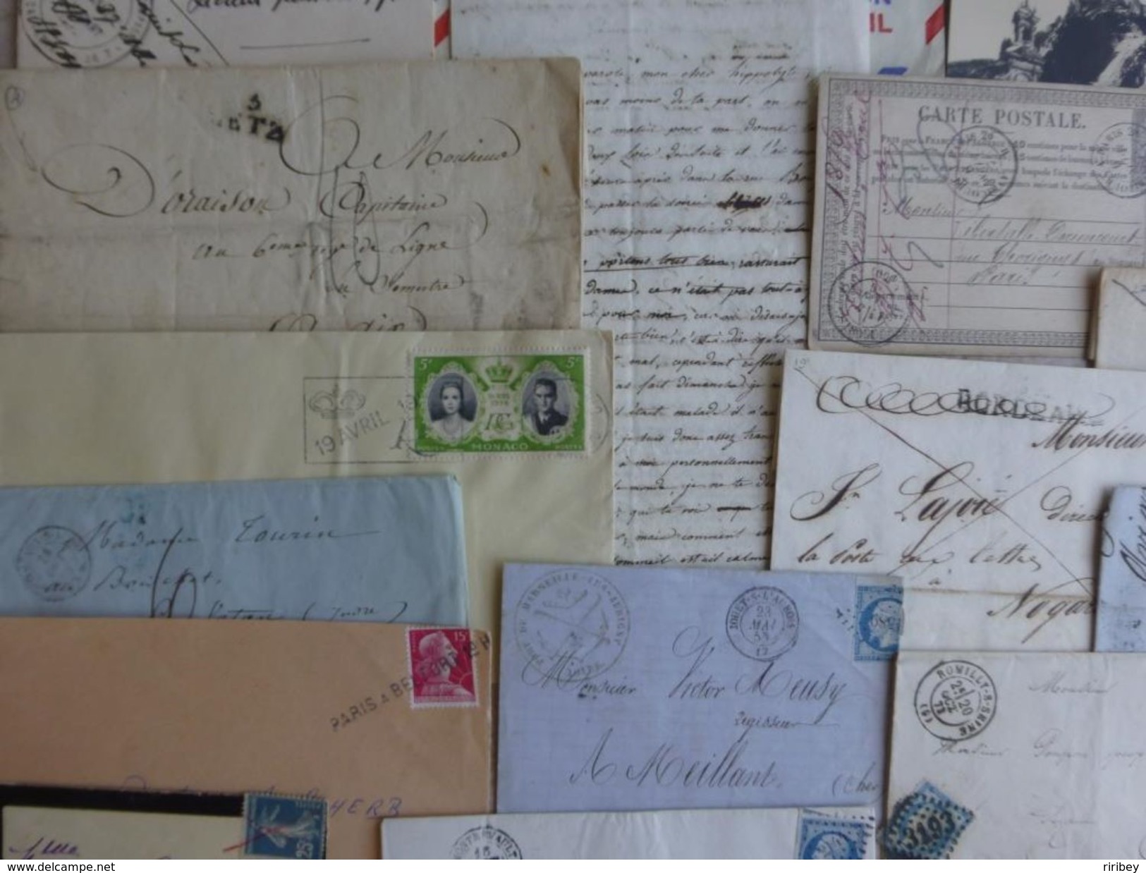 ### LOT LETTRES, MARQUES POSTALES et DOCUMENTS ###   XVIII -> XX ème - 12 scans