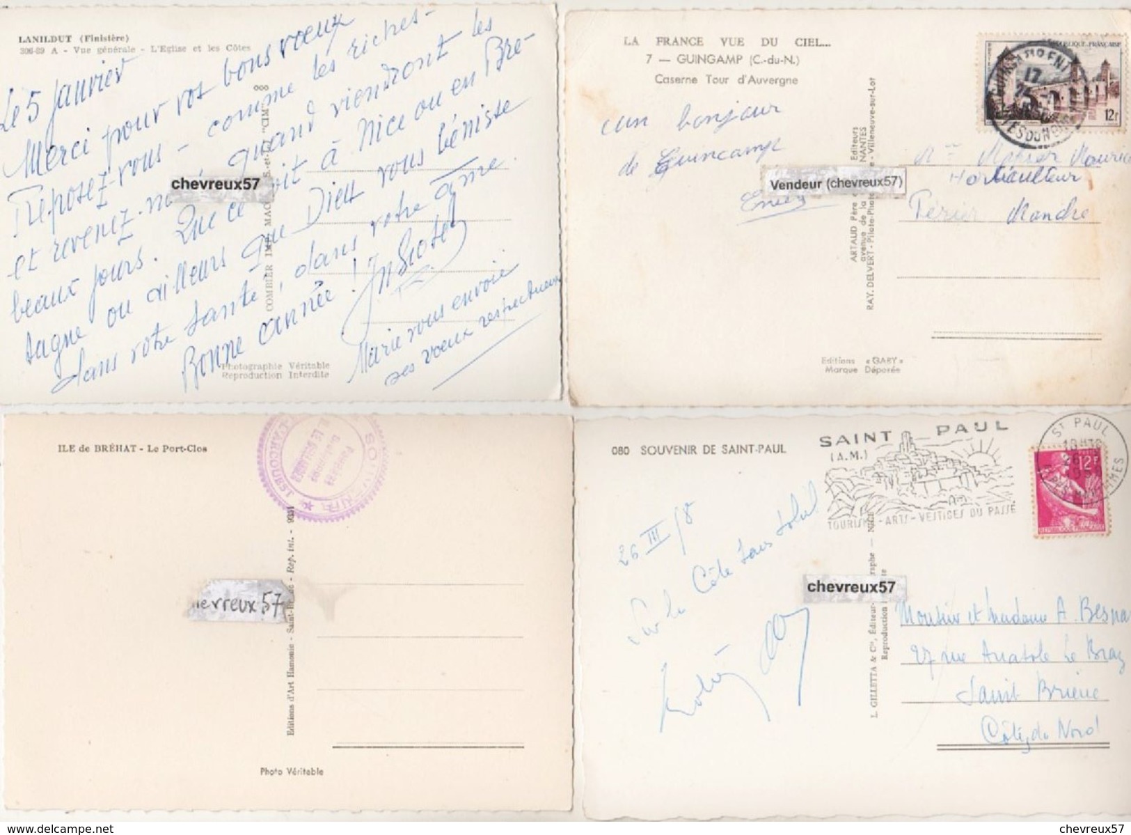 LOT DE 76 CARTES G.FORMAT 14,7 X 10,2 -68 France-8 étranger- 1950 à 1970 - Scan 2 faces