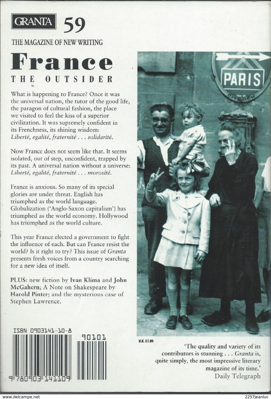 The Magazine Granta 59 - France The Outsider - Culture