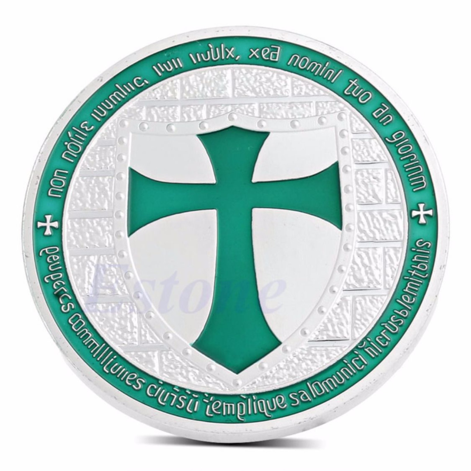 Knights Templar Green  Cross / Masonic Coin .999 Silver - Other & Unclassified