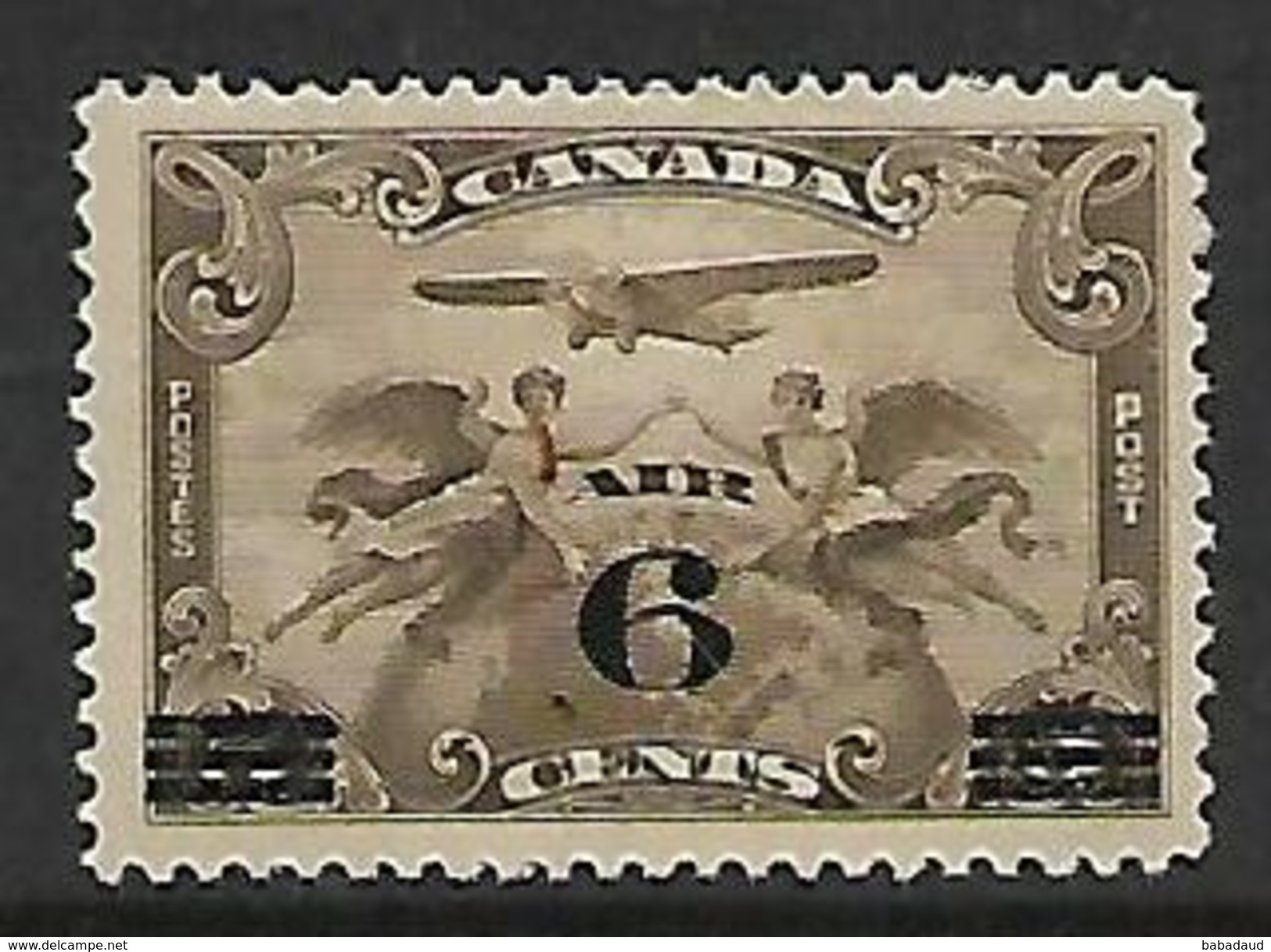 Canada, George V, 1928, 6 Cents Surcharge On  5 Cents Air Mail, MH * - Unused Stamps