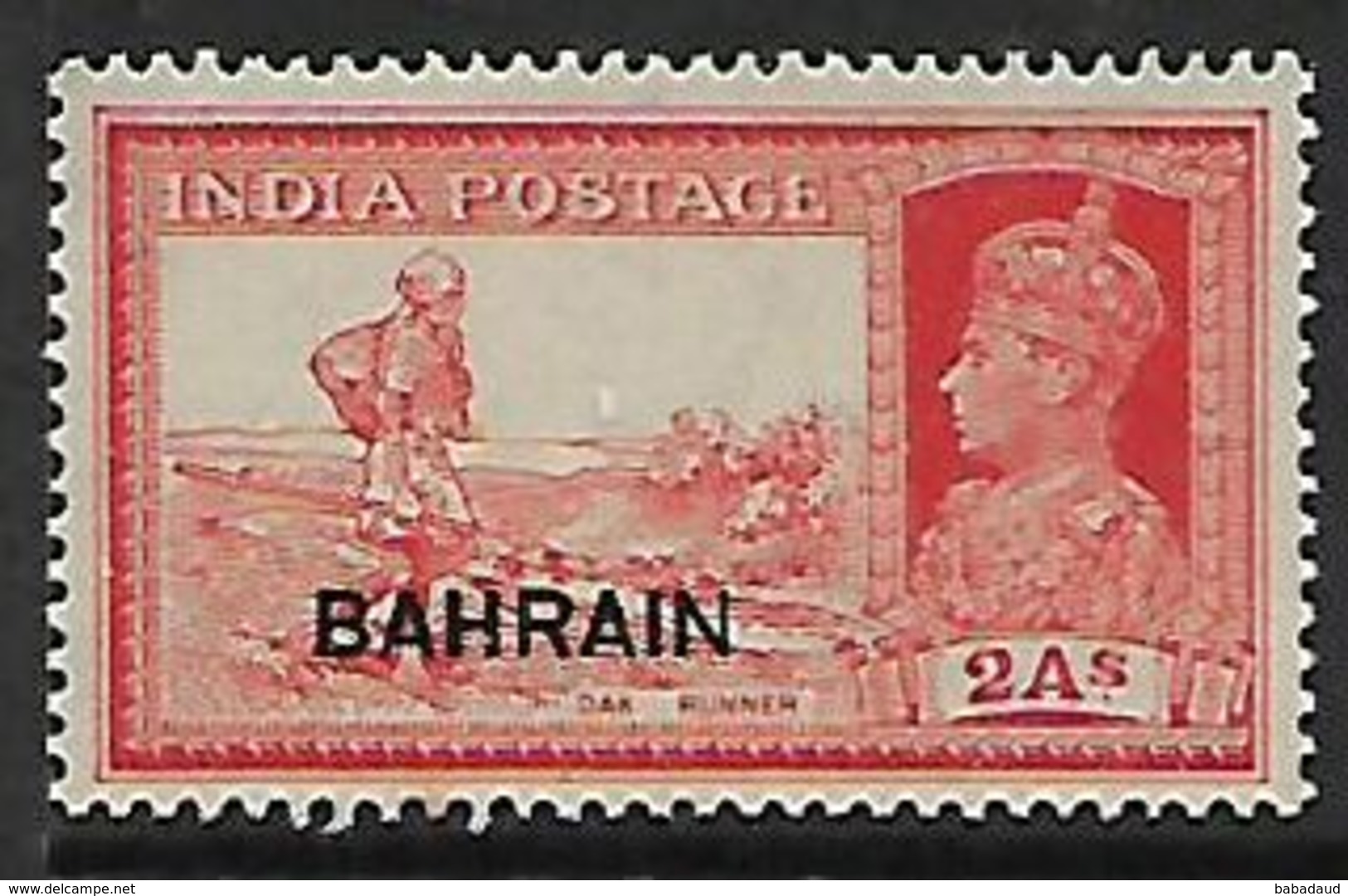Bahrain, Opt On India, 1941 George VI, 2 Annas ,  MH * - Bahrain (...-1965)