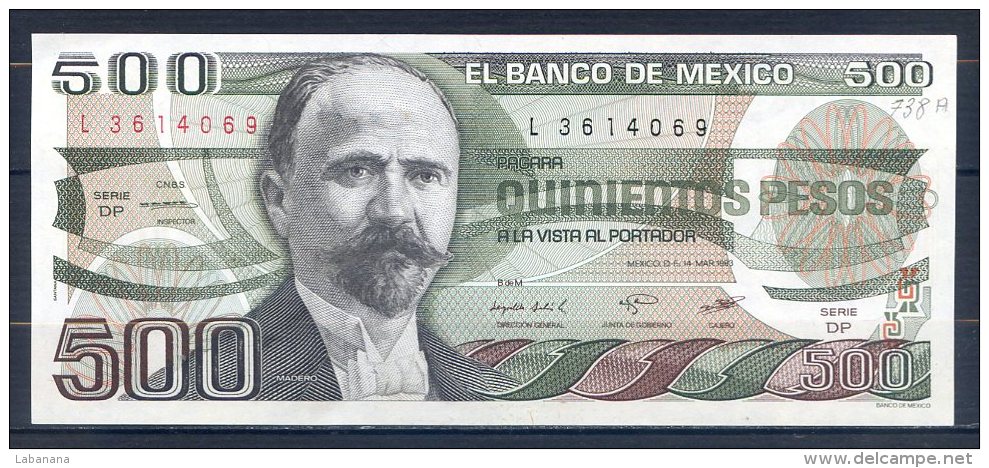 506-Mexique Billet De 500 Pesos 1983 DP L361 - Mexique