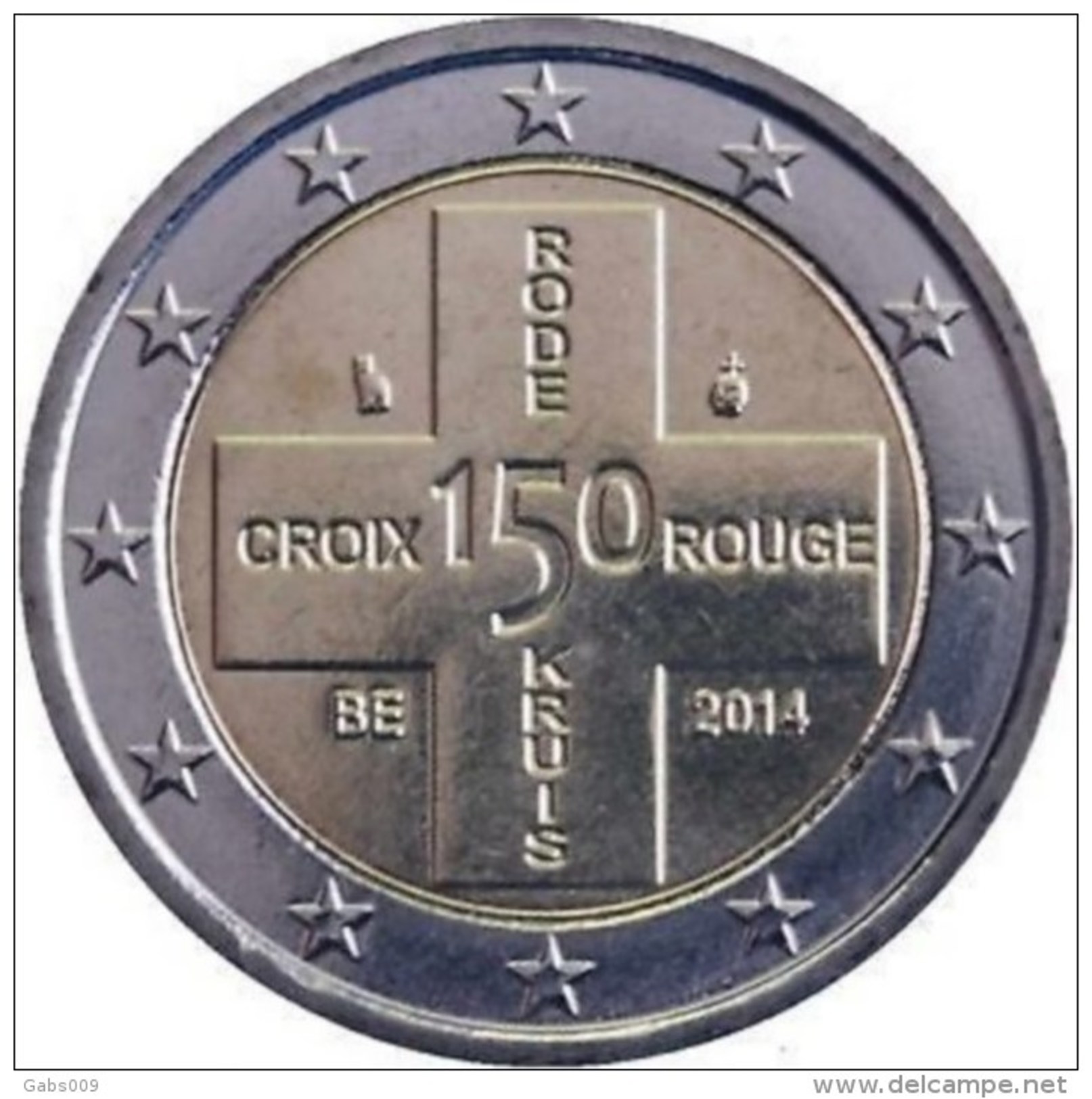 BELGIQUE 2014 2 EURO CROIX ROUGE UNC RARRISSIME 50.000 EX SEULEMENT - België