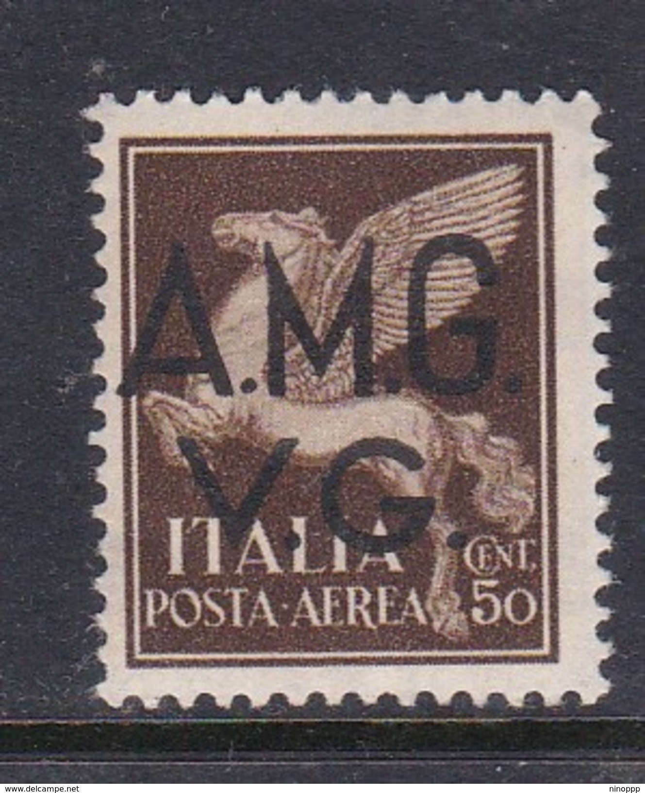 Venezia Giulia And Istria  A.M.G.V.G. Air Mail A 1 1945 Air Post 50c Brown Mint Hinged - Neufs