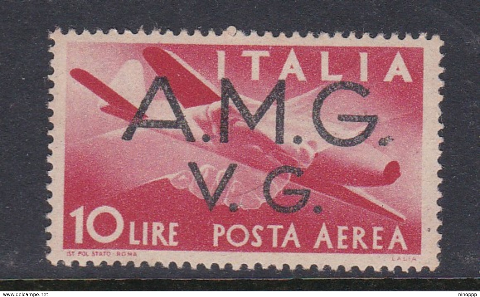 Venezia Giulia And Istria  A.M.G.V.G. Air Mail A 5 1945 Air Post10 Lira Red Mint Never Hinged - Neufs