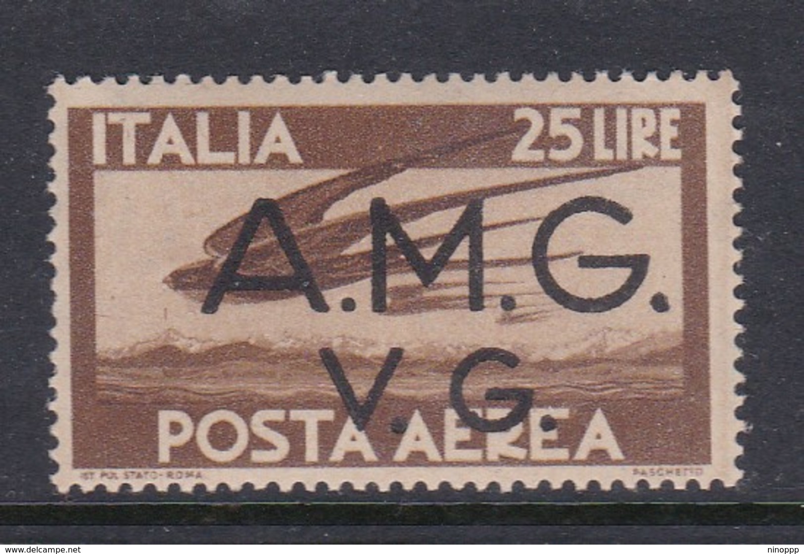 Venezia Giulia And Istria  A.M.G.V.G. Air Mail A 7 1945 Air Post 25 Lira Brown Mint Never Hinged - Neufs