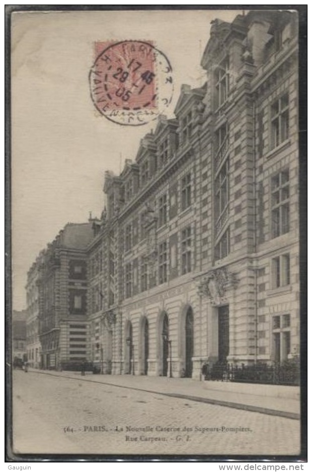 CPA - PARIS - NOUVELLE CASERNE SAPEURS POMPIERS - RUE CARPEAU - Edition G.I. - Arrondissement: 18