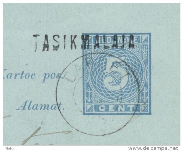 Nederlands Indië - 1892 - Langstempel TASIKMALAJA En KR GAROET Op Briefkaart Naar KR Weltevreden - Nederlands-Indië