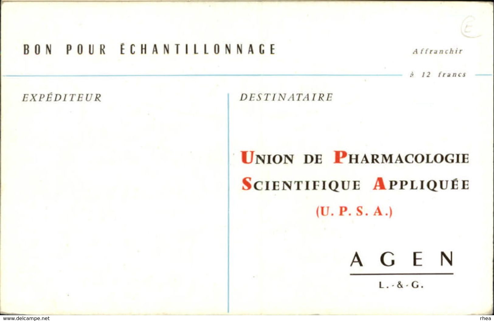 SANTE - Double Carte Publicitaire - Union De Pharmacologie Scientifique HEPAX - Santé