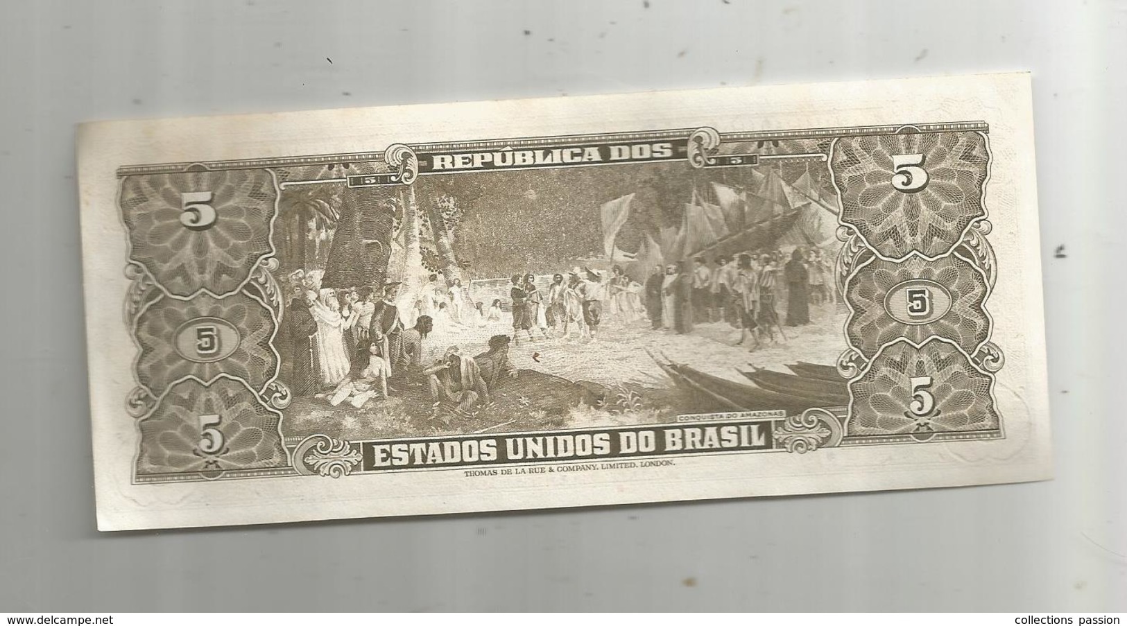 G-I-E , Billet , BRESIL ,BRASIL , 5 CRUZEIROS , 2 Scans - Brésil