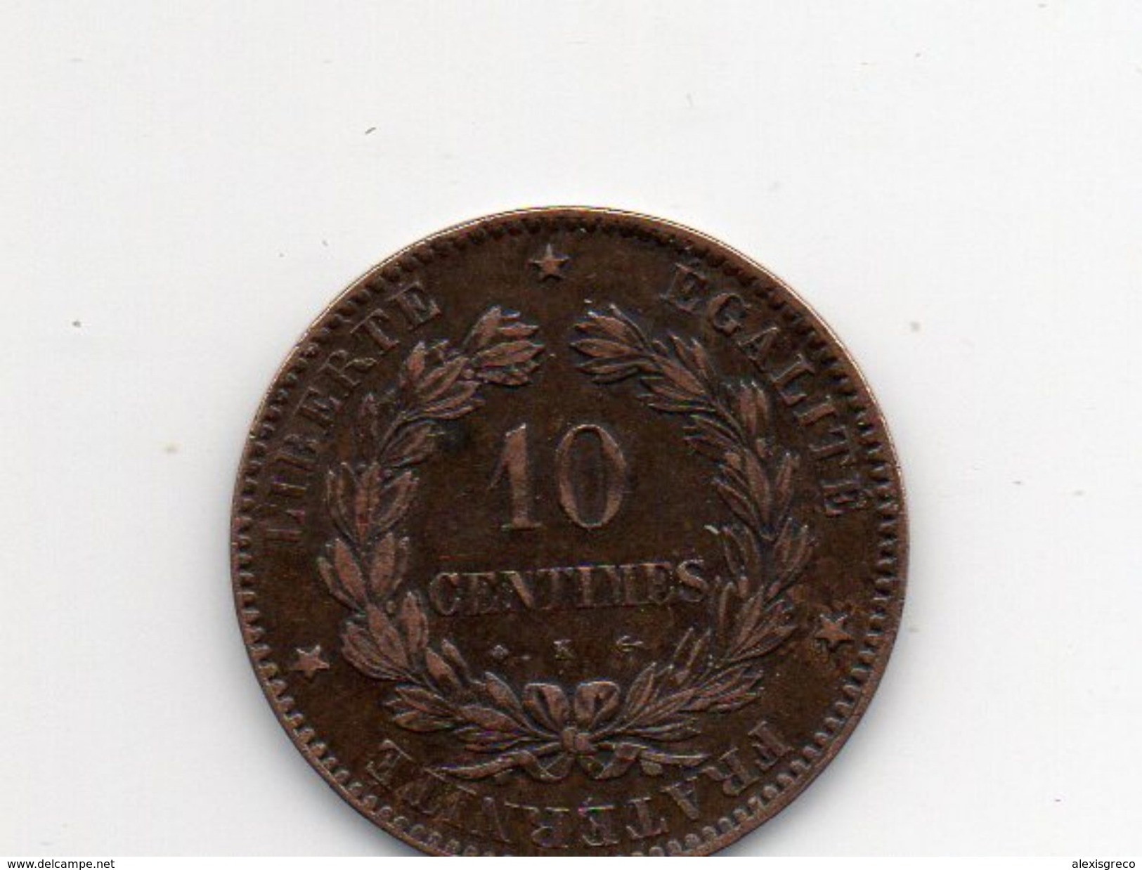 FRANCE 1872 TEN CENTIMES  USED COIN In Bronze Mint Mark ´K´.(HG94) - Autres & Non Classés