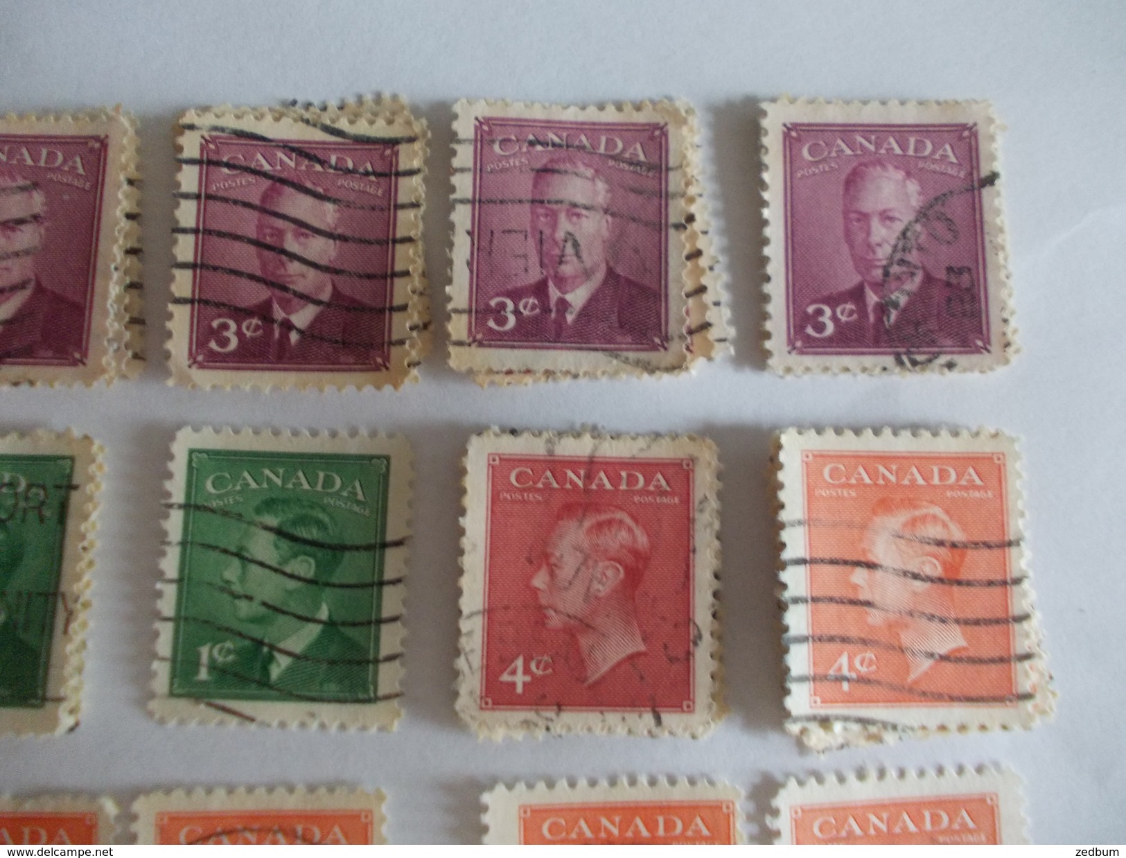 TIMBRE Canada 238 237a 298 236 239 239a 211 205 191 380 Valeur Mini 20.25 &euro; - Used Stamps