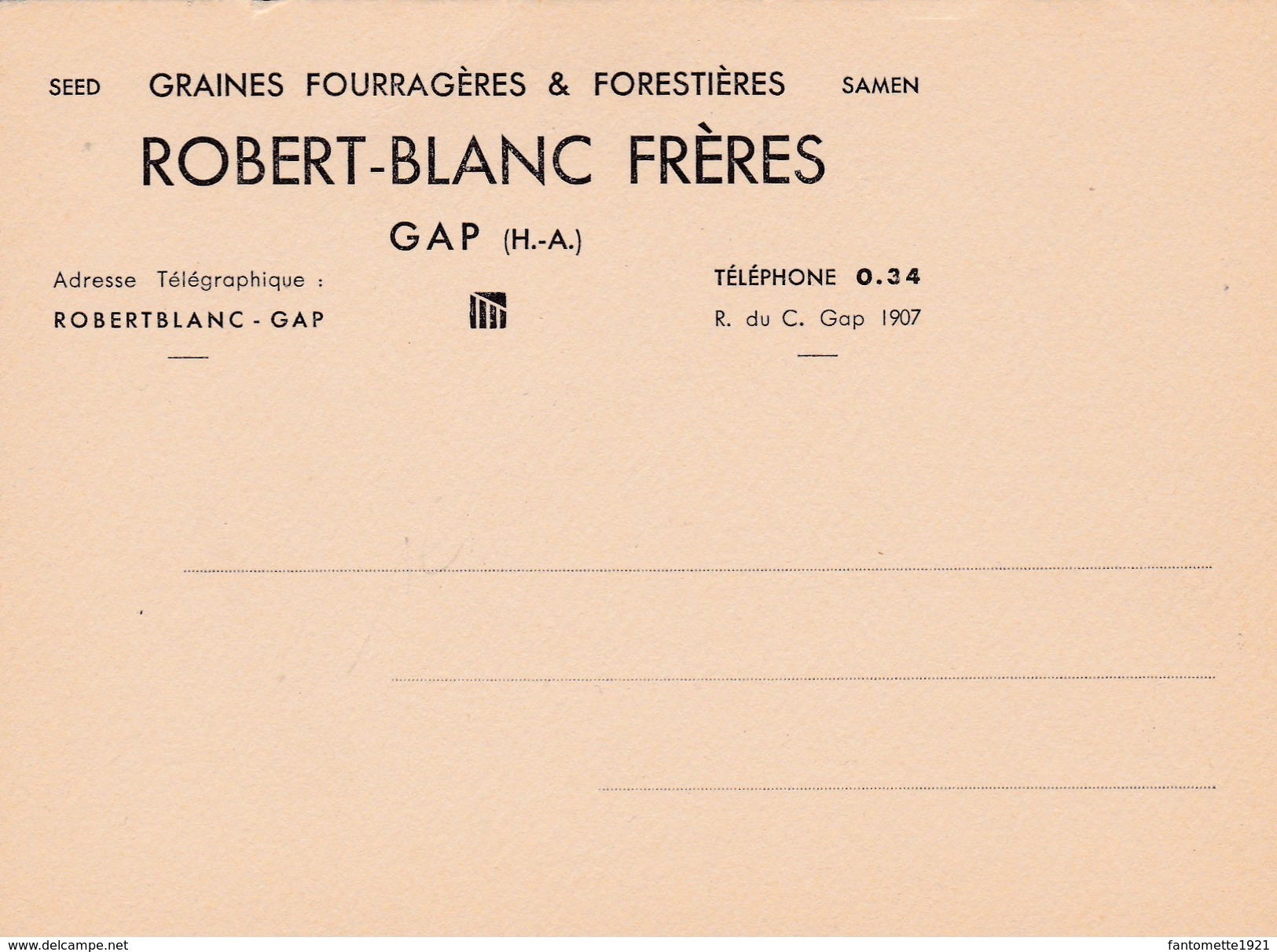 ROBERT-BLANC FRERES GAP (dil311) - Visiting Cards