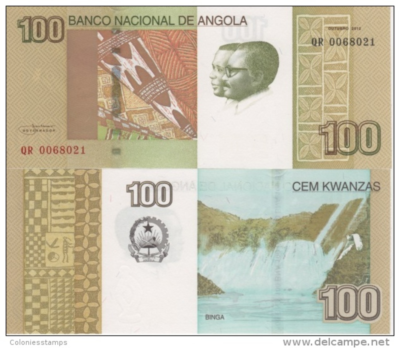 (B0032) ANGOLA, 2012. 100 Kwanzas. P-153. UNC - Angola