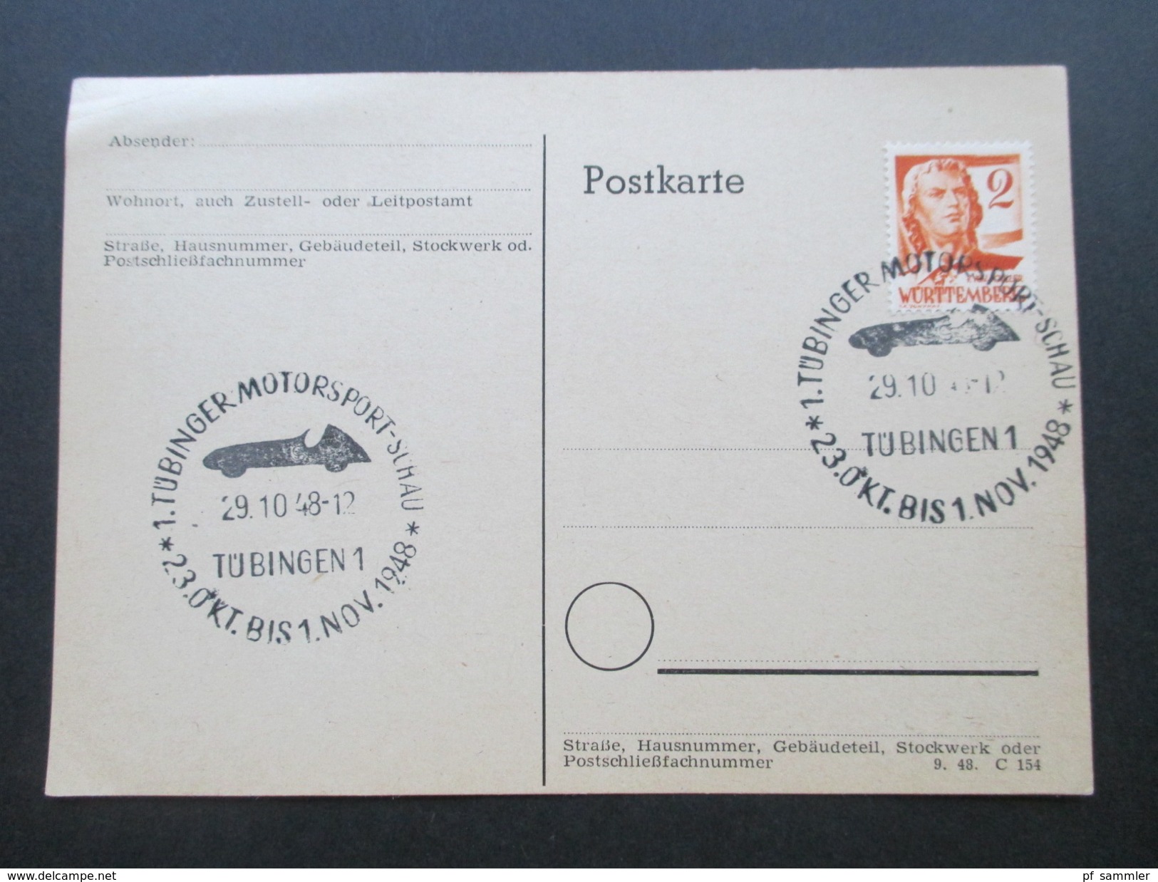 Alliierte Besetzung Französische Zone 19 Belege / Postkarten aus dem Bedarf. Senkr. Paare usw. Bahnpoststempel.