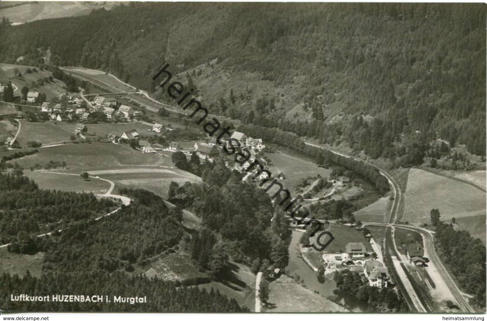 Huzenbach - Foto-AK - Luftbild - Verlag A. Hermann & Co. Stuttgart - Baiersbronn