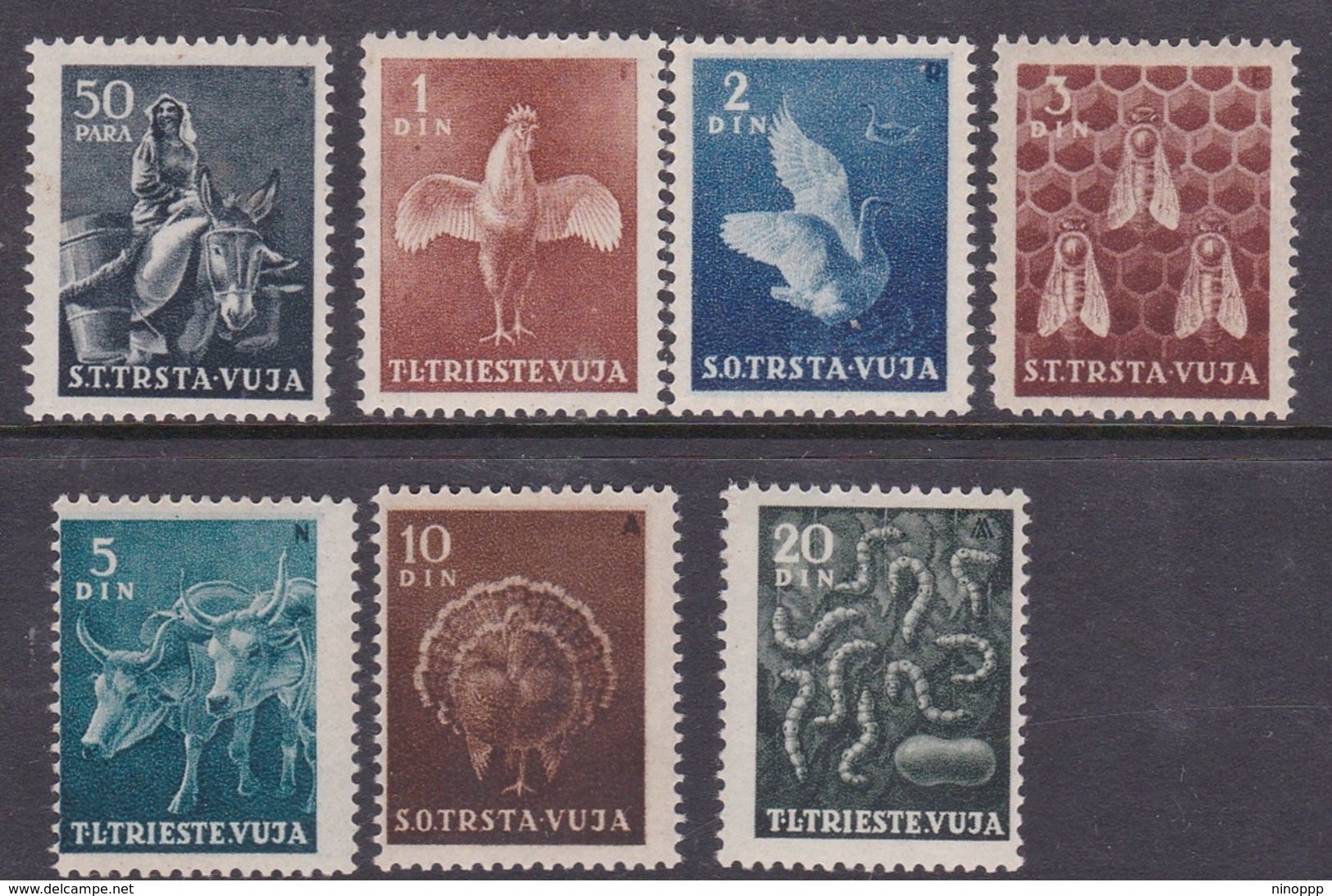 Italy Trieste B Yugoslav Occupation S 23-30 1950 Domestic Animals Mint Never Hinged - Mint/hinged