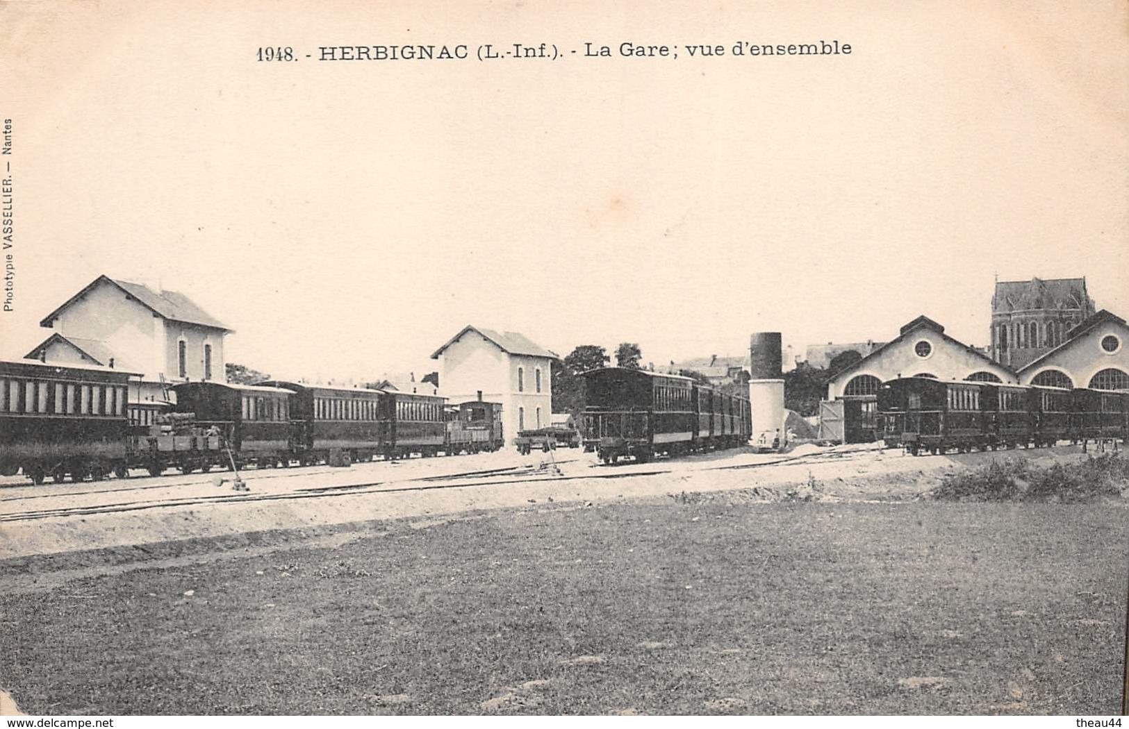 ¤¤  -  1948   -  HERBIGNAC   -  La Gare  -  Vue D' Ensemble  -  Train , Chemin De Fer -   ¤¤ - Herbignac