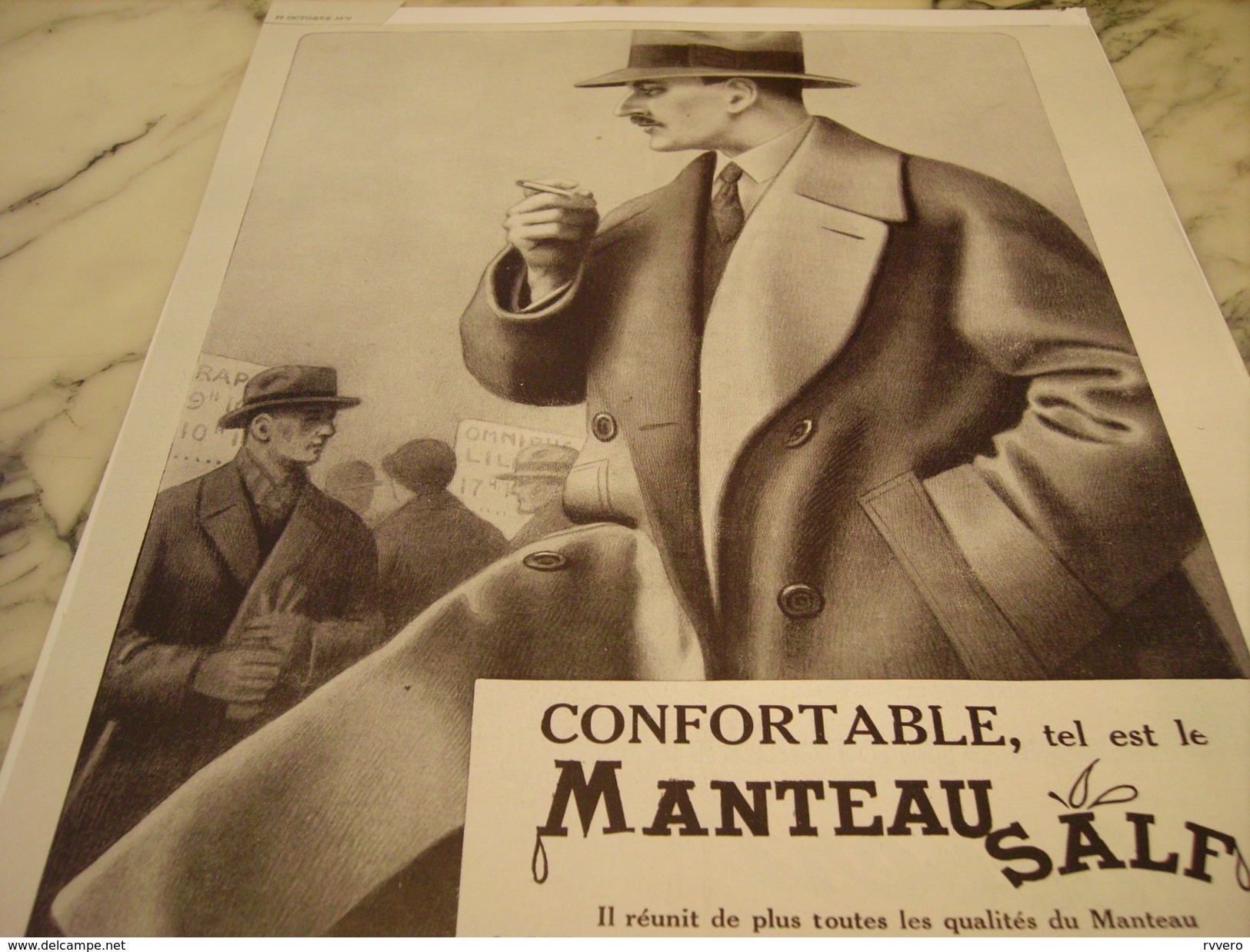 ANCIENNE PUBLICITE CONFORTABLE MANTEAU SALF 1929 - Autres & Non Classés