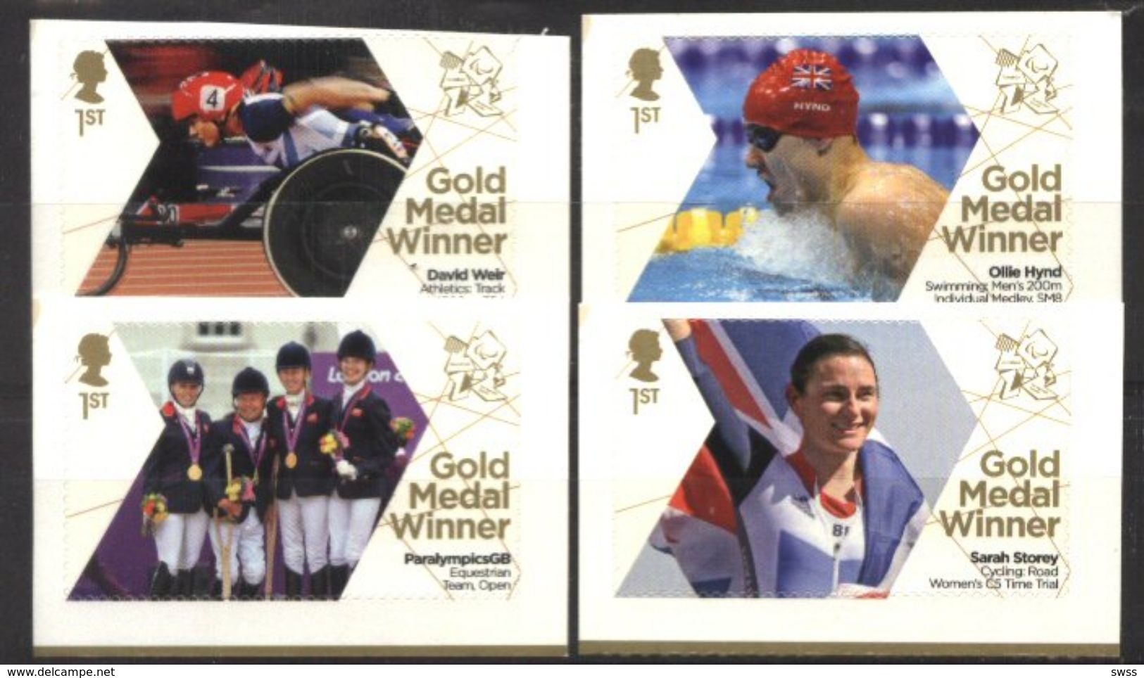 GREAT BRITAIN, 2012, OLYMOICS, GOLD MEDAL WINNERS, YV#3741-44, MNH - Ungebraucht