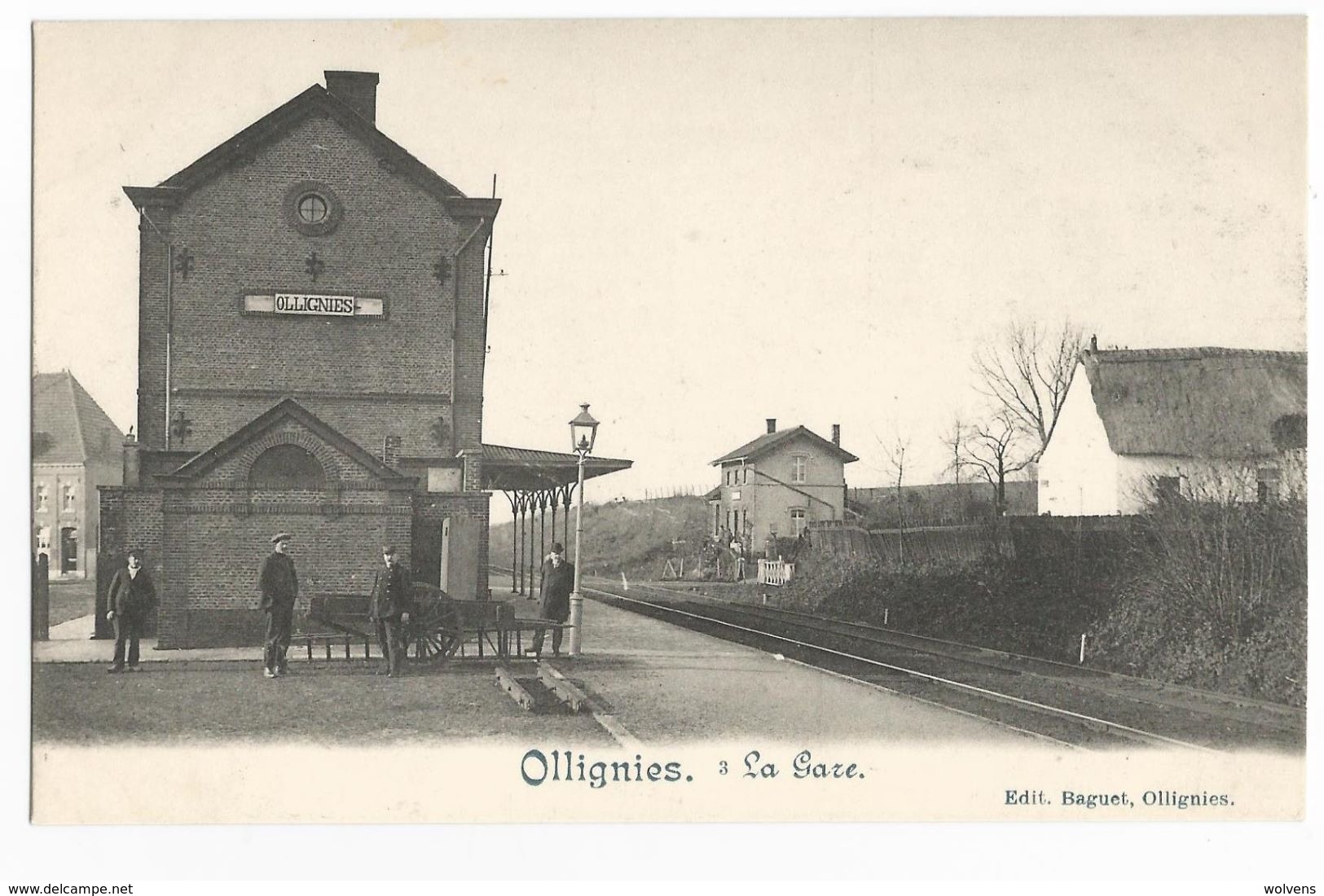 Ollignies La Gare La Station Carte Postale Ancienne Lessines - Lessines