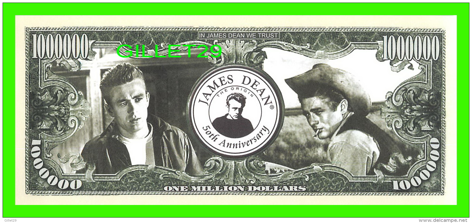 BILLETS , ONE MILLION DOLLARS - JAMES DEAN, REBEL WITHOUT A CAUSE - 50th ANNIVERSARY - UNITED STATESOF AMERICA - - Autres & Non Classés