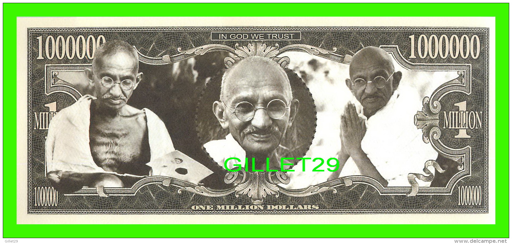 BILLETS , ONE MILLION DOLLARS - GANDHI, IN GOD WE TRUST  - UNITED STATESOF AMERICA - - Autres & Non Classés