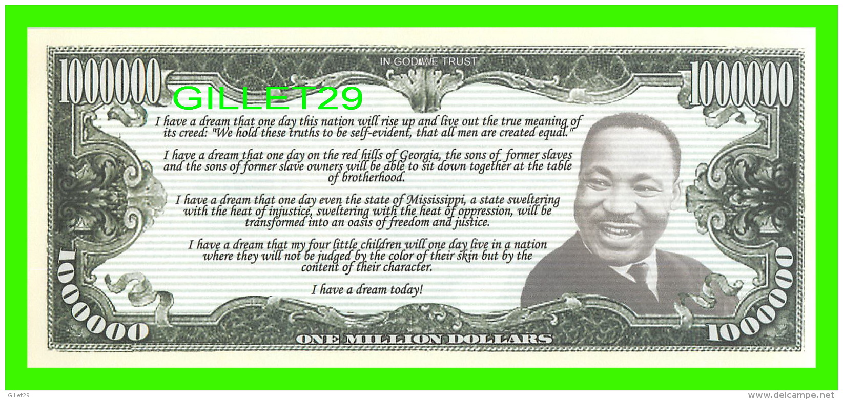 BILLETS , ONE MILLION DOLLARS - MARTIN LUTHER KING JR - UNITED STATES OF AMERICA - - Autres & Non Classés